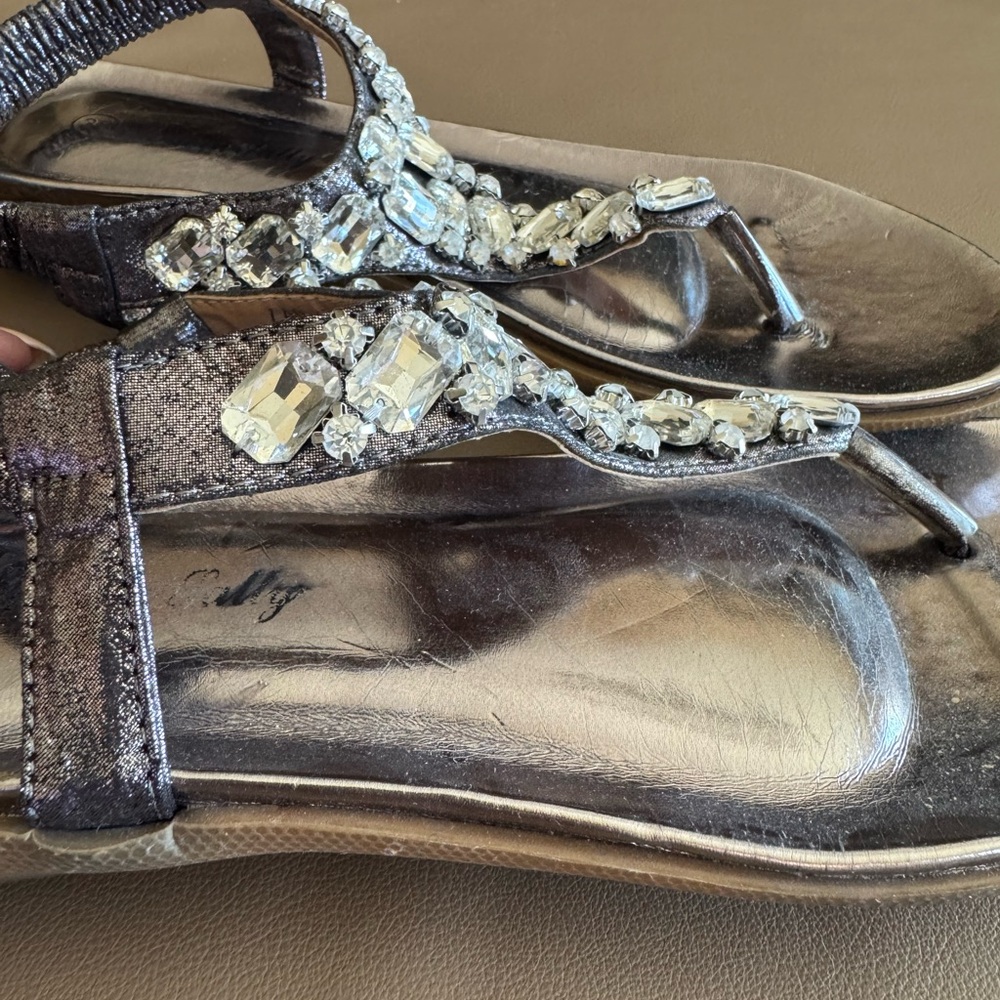 Embellished Sandals with Rhinestones - Picture 3 of 7